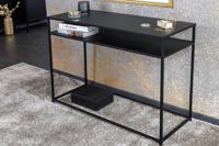 Moderne consoletafel DURA STEEL 100cm zwart metalen plank twee planken - 43328
