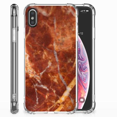 Apple iPhone X | Xs Anti-Shock Hoesje Marmer Bruin Apple iPhone X | Xs Anti-Shock Hoesje Marmer Bruin