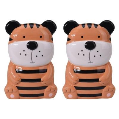 Waterverdamper radiator - Set van 4x stuks - tijger - kunststeen - kinderkamer - 17 cm - luchtbevoch