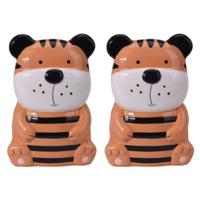 Waterverdamper radiator - Set van 4x stuks - tijger - kunststeen - kinderkamer - 17 cm - luchtbevoch