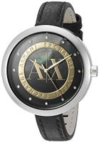 Horlogeband Armani Exchange AX4233 Leder Zwart 12mm