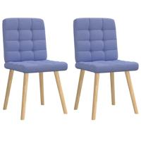 Eetkamerstoelen 2 st stof jeansblauw