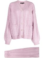 tout a coup ensemble cardigan-pantalon à perles artificielles - Violet