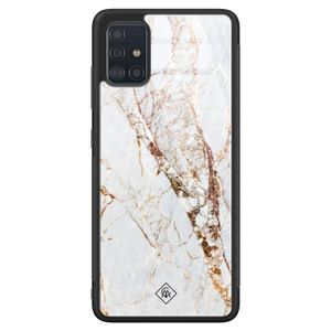 Samsung Galaxy A51 glazen hardcase - Marmer goud