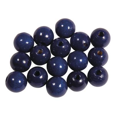 Hobby kralen - hout - D10 mm - 52x stuks - donkerblauw - DIY sieraden maken - Kralen rijgen