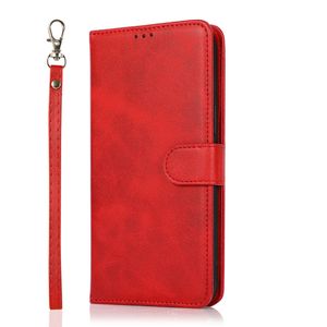 iPhone 7 hoesje - Bookcase - Koord - Pasjeshouder - Portemonnee - Kunstleer - Rood