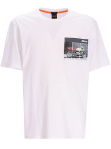 BOSS t-shirt en coton à imprimé graphique - Blanc