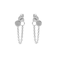 Karma Oorbellen Chain Mini Disc Zilver
