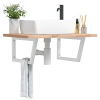VidaXL Wandbeugels voor wasbak 2 st trapezium staal wit VidaXL Wandbeugels voor wasbak 2 st trapezium staal wit