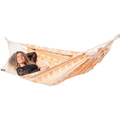Eenpersoons hangmat - 300x140cm - OranjeRoze - 120kg draagkracht- 100% katoen - binnen & buiten