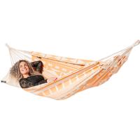Eenpersoons hangmat - 300x140cm - OranjeRoze - 120kg draagkracht- 100% katoen - binnen & buiten Eenpersoons hangmat - 300x140cm - OranjeRoze - 120kg draagkracht- 100% katoen - binnen & buiten