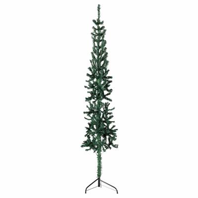 VidaXL Kunstkerstboom half met standaard smal 150 cm groen