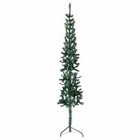 VidaXL Kunstkerstboom half met standaard smal 150 cm groen