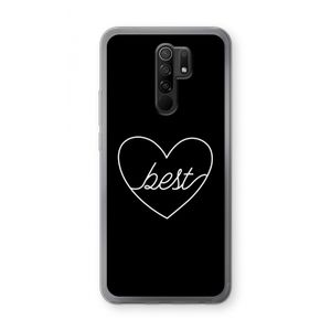 Best heart black: Xiaomi Redmi 9 Transparant Hoesje