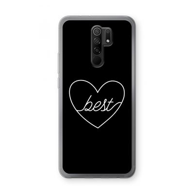Best heart black: Xiaomi Redmi 9 Transparant Hoesje