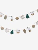 Houten kerstslinger in twee kleuren hout Houten kerstslinger in twee kleuren hout