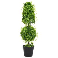 Kunstplant met pot buxus 100 cm groen - thumbnail