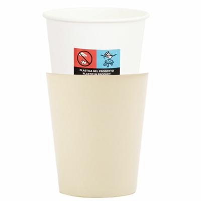 Feestbekers met hoesjes - 8x - ivoor wit - papier - 250ml