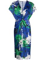 Prabal Gurung robe en soie à imprimé végétal - Bleu - thumbnail