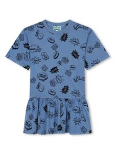 Kenzo Kids robe à imprimé graphique - Bleu