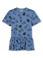 Kenzo Kids robe à imprimé graphique - Bleu - thumbnail