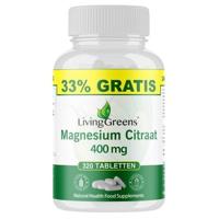 Livinggreens Magnesium citraat 400mg voordeelverpakking 320 Tabletten