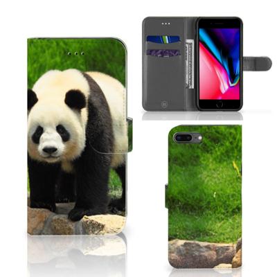 Apple iPhone 7 Plus | 8 Plus | Telefoonhoesje | Met pasjeshouder | Panda