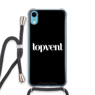 Topvent Zwart: iPhone XR Transparant Hoesje met koord