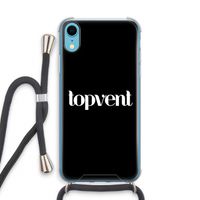 Topvent Zwart: iPhone XR Transparant Hoesje met koord