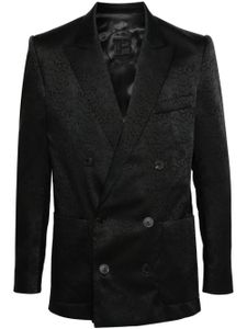 Balmain blazer croisé à motif serpent en jacquard - Noir