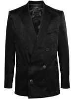 Balmain blazer croisé à motif serpent en jacquard - Noir