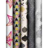 Inpakpapier Stewo Dazzling Yule 200x70cm assorti | 60 stuks