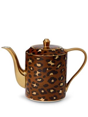 L'Objet théière à imprimé léopard - Marron