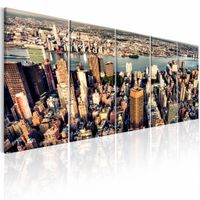 Schilderij - Vlucht over New York , multi kleur , 5 luik - thumbnail