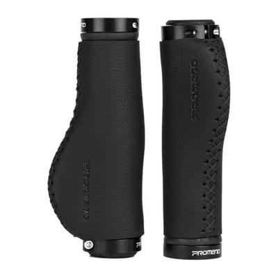 PROMEND Mountain fiets spons lederen anti-slip grip ergonomische handgreep (alle zwarte lijn)