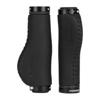 PROMEND Mountain fiets spons lederen anti-slip grip ergonomische handgreep (alle zwarte lijn)
