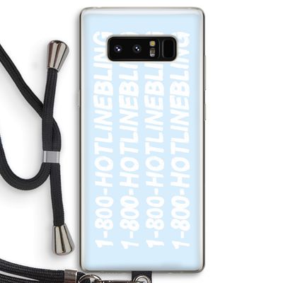 Hotline bling blue: Samsung Galaxy Note 8 Transparant Hoesje met koord