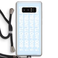 Hotline bling blue: Samsung Galaxy Note 8 Transparant Hoesje met koord