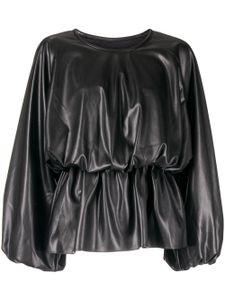 Goen.J haut en cuir artificiel à design drapé - Noir