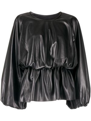 Goen.J haut en cuir artificiel à design drapé - Noir