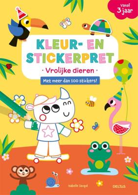 Kleur- en stickerpret - Vrolijke dieren (vanaf 3 jaar) (Paperback)