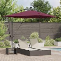 VidaXL Cantilever banana parasol bordeauxrood 249 x 249 x 250 cm