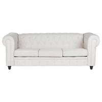 Sofa DKD Home Decor Wit Bruin Crème Hout 209 x 84 x 76 cm