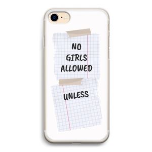No Girls Allowed Unless: iPhone 7 Transparant Hoesje