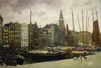 Karo-art Schilderij - Het Damrak in Amsterdam, George Hendrik Breitner, 1903