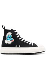 DSQUARED2 x Smurfs baskets montantes en coton - Noir