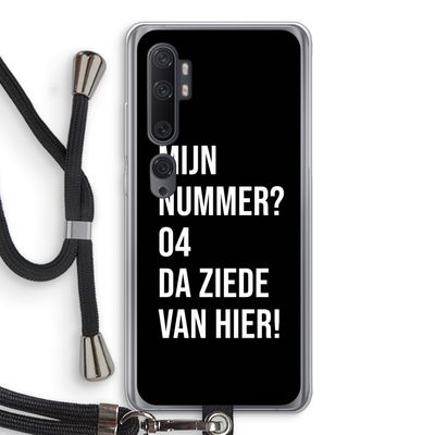 Da ziede van hier - Zwart: Xiaomi Mi Note 10 Pro Transparant Hoesje met koord