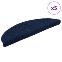 VidaXL Trapmatten zelfklevend 5 stuks 56x17x3 cm marineblauw halfrond
