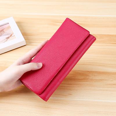3591C multifunctionele Litchi textuur lederen portemonnee grote-capaciteit portemonnee (rood)