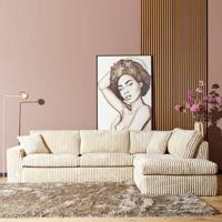 Starfurn MySofa Teddy | Beige | 2,5 zits + Divan Rechts